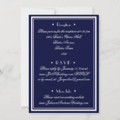 Navy Blue All In One Email Website RSVP 結婚's 招待状 (裏面)