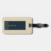 navy blue Anchor with Monogram Beige Coastal ラゲッジタグ (裏面横)