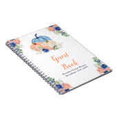 Navy Blue and Blush Floral Pumpkins Bridal Shower ノートブック (右側)