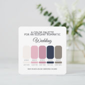 Navy Blue and Blush Wedding Color Palette Card 招待状 (スタンド正面)