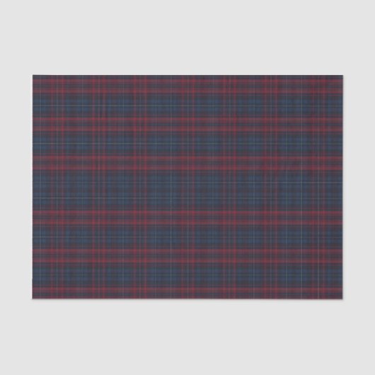 Navy Blue and Burgundy Plaid Tissue Paper 薄葉紙 (正面)