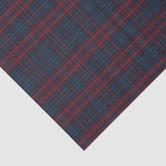 Navy Blue and Burgundy Plaid Tissue Paper 薄葉紙 (詳細)