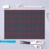 Navy Blue and Burgundy Plaid Tissue Paper 薄葉紙 (クラフト)
