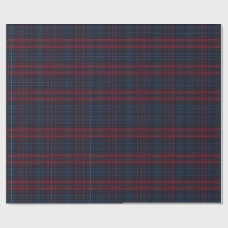 Navy Blue and Burgundy Plaid Wrapping Paper ラッピングペーパー