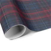 Navy Blue and Burgundy Plaid Wrapping Paper ラッピングペーパー (ロールコーナー)
