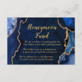 Navy Blue and Gold Agate Honeymoon Fund エンクロージャーカード (正面)