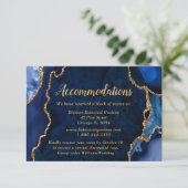Navy Blue and Gold Agate Wedding Accommodations エンクロージャーカード (スタンド正面)