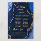 Navy Blue and Gold Agate Wedding Program プログラム (裏面)