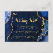 Navy Blue and Gold Agate Wedding Wishing Well エンクロージャーカード (正面)