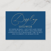 Navy Blue and Gold Baby Shower - Display Shower エンクロージャーカード (正面)