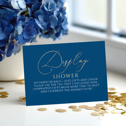 Navy Blue and Gold Baby Shower - Display Shower エンクロージャーカード