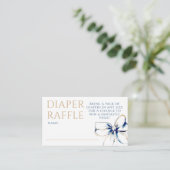 Navy Blue and Gold Bow Diaper Raffle Ticket エンクロージャーカード (スタンド正面)