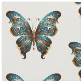 Navy Blue and Gold Butterfly Seamless Pattern ファブリック (クローズアップ)