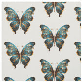 Navy Blue and Gold Butterfly Seamless Pattern ファブリック (見本)