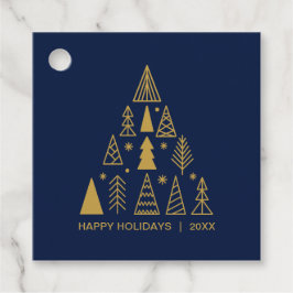 Navy Blue and Gold Christmas Tree | Holiday Gift フェイバータグ