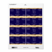 Navy Blue and Gold Cosmetics Dropper Bottle Label ラベル (フルシート)