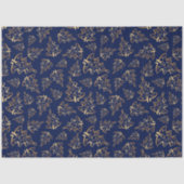 Navy Blue and Gold Elegant Christmas Trees 薄葉紙 (正面)