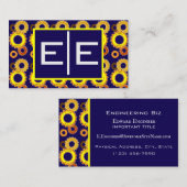 Navy Blue and Gold Engineering Gears 名刺 (正面/裏面)