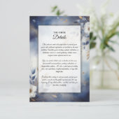 Navy Blue and Gold Floral Wedding エンクロージャーカード (スタンド正面)