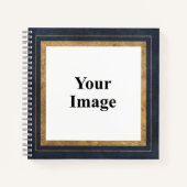 Navy Blue and Gold Frame Photo ノートブック (正面)