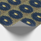 Navy Blue and Gold Graduation ラッピングペーパー (角)