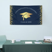Navy Blue and Gold Graduation 横断幕 (トレードショー)