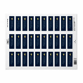 Navy Blue and Gold Graduation Return Address ラベル (フルシート)