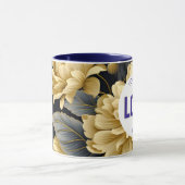 Navy Blue and Gold Modern Boho Custom Logo Mug マグカップ (中央)