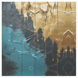 Navy Blue and Gold Modern Boho Seamless Pattern ファブリック