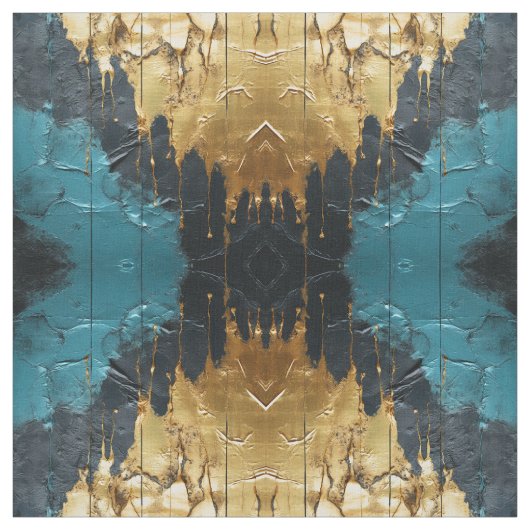 Navy Blue and Gold Modern Boho Seamless Pattern ファブリック (見本)