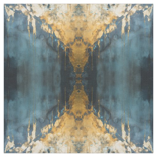 Navy Blue and Gold Modern Boho Seamless Pattern ファブリック (見本)