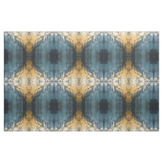 Navy Blue and Gold Modern Boho Seamless Pattern ファブリック (ファットクウォーター)