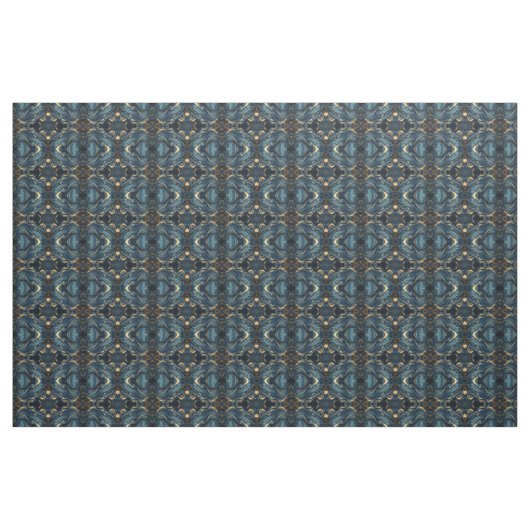 Navy Blue and Gold Modern Boho Seamless Pattern ファブリック (ヤード)