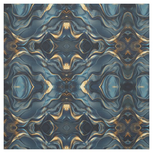 Navy Blue and Gold Modern Boho Seamless Pattern ファブリック (見本)