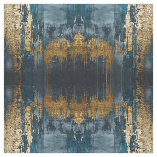 Navy Blue and Gold Modern Boho Seamless Pattern ファブリック (見本)