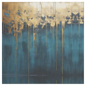 Navy Blue and Gold Modern Boho Seamless Pattern Fa ファブリック (クローズアップ)