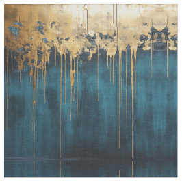 Navy Blue and Gold Modern Boho Seamless Pattern Fa ファブリック