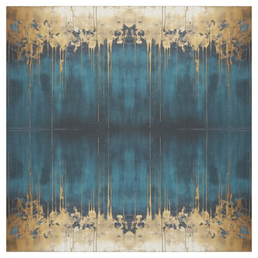 Navy Blue and Gold Modern Boho Seamless Pattern Fa ファブリック (見本)