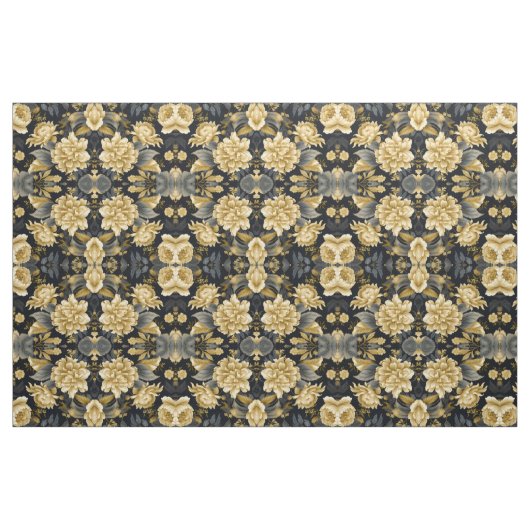 Navy Blue and Gold Modern Boho Seamless Pattern Fa ファブリック (ファットクウォーター)