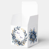 Navy Blue and Gold Peony Flower Wedding フェイバーボックス (オープン)