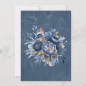 Navy Blue and Gold Peony Wedding Celebration 招待状 (裏面)