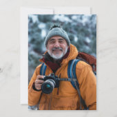 Navy Blue And Gold Stars Photo Retirement Party 招待状 (裏面)