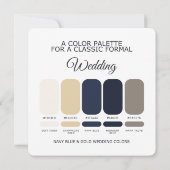 Navy Blue and Gold Wedding Color Palette Card 招待状 (裏面)