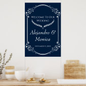 Navy Blue and Gray Modern Welcome Poster 1 of 3 ポスター (キッチン)