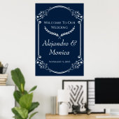 Navy Blue and Gray Modern Welcome Poster 1 of 3 ポスター (ホームオフィス)
