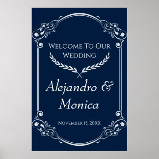 Navy Blue and Gray Modern Welcome Poster 1 of 3 ポスター