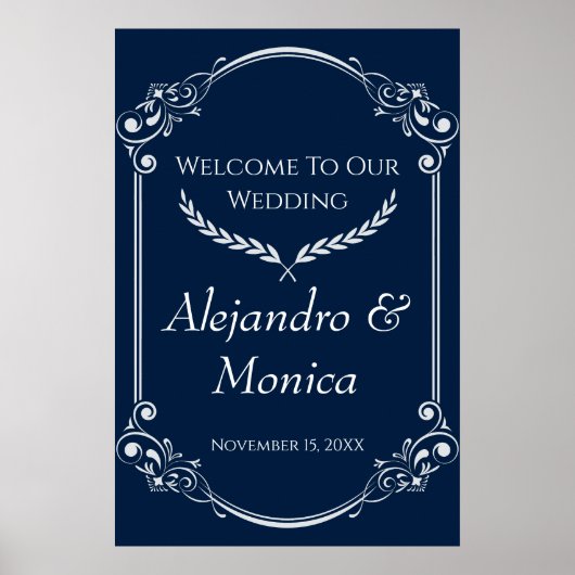 Navy Blue and Gray Modern Welcome Poster 1 of 3 ポスター (正面)