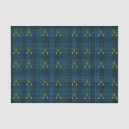 Navy Blue and Green Teddy Tartan Tissue Paper 薄葉紙