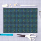 Navy Blue and Green Teddy Tartan Tissue Paper 薄葉紙 (クラフト)