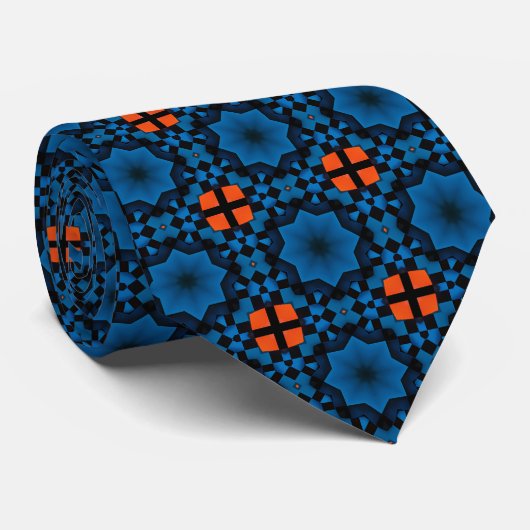 Navy Blue And Orange Abstract  ネクタイ (ロール)